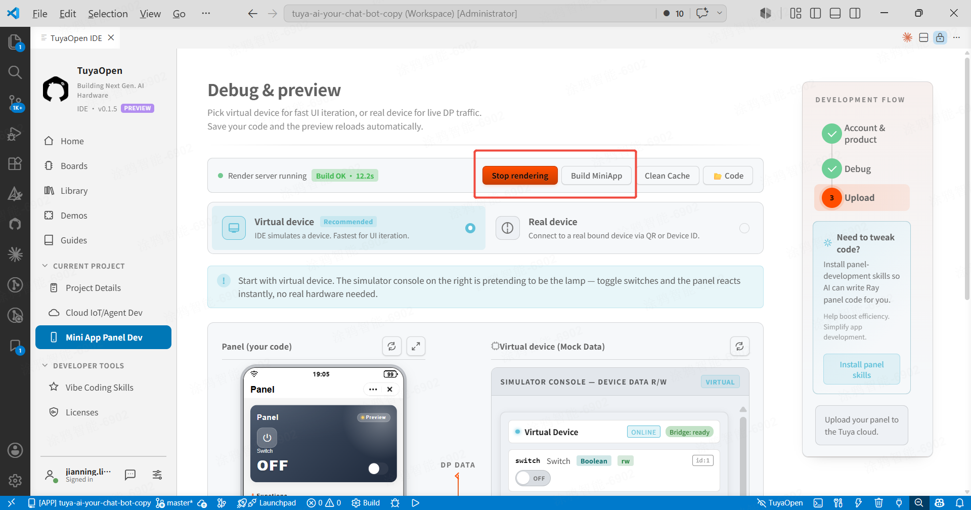 Mini-app debug and preview