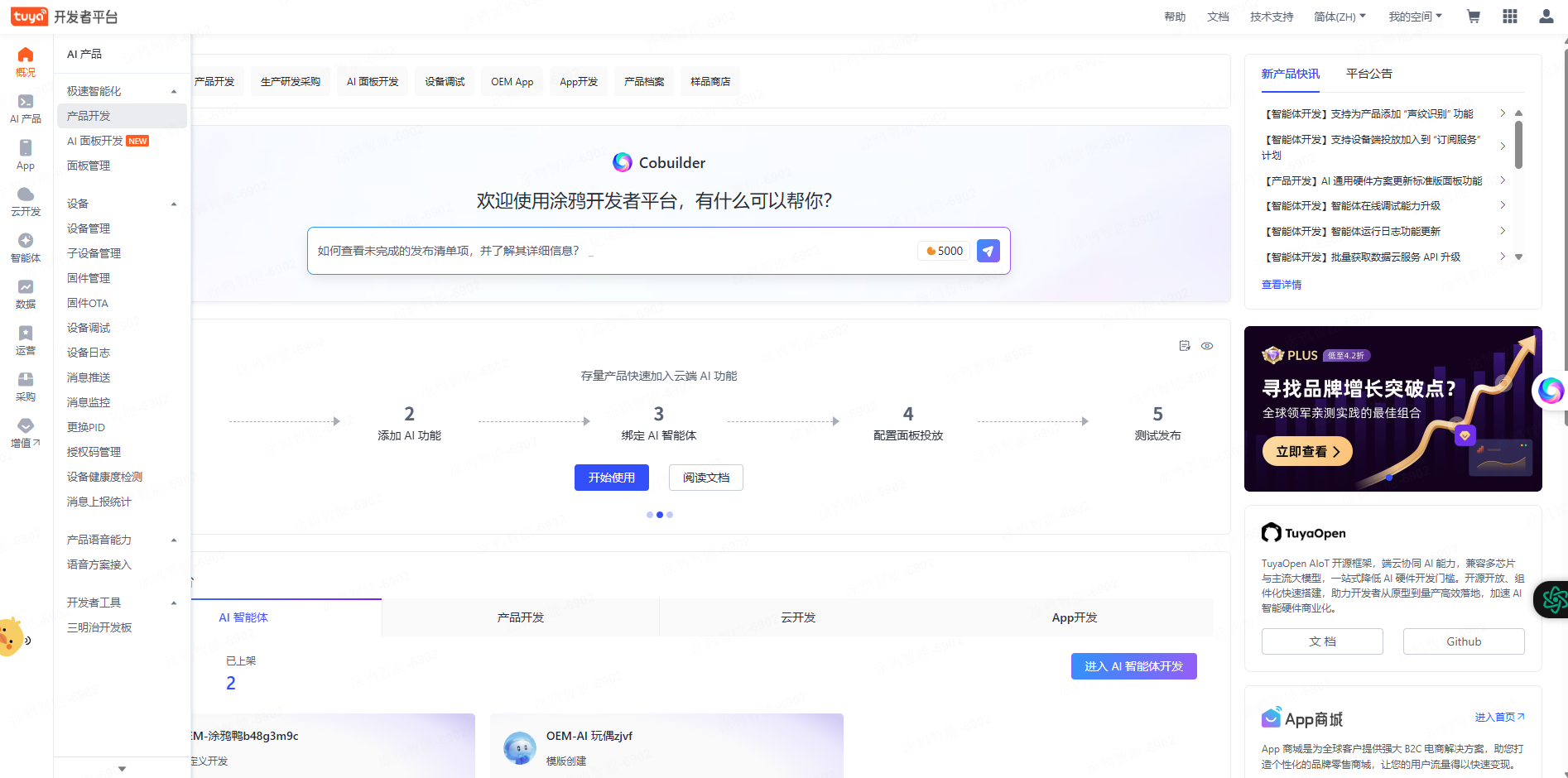 OEM example product in the developer platform