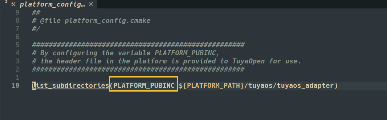 platform config.cmake 파일 내용