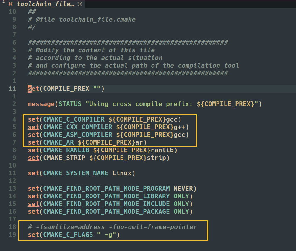 toolchain file.cmake 파일 내용